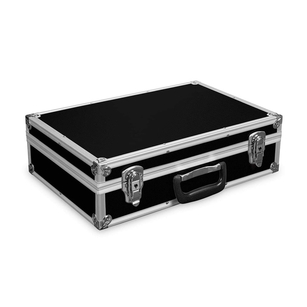 Faltbarer Prospektständer Montana im Koffer, A4, Schwarz