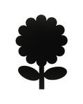 Kreidetafel ohne Rahmen in Blumenform Silhouette schwarz