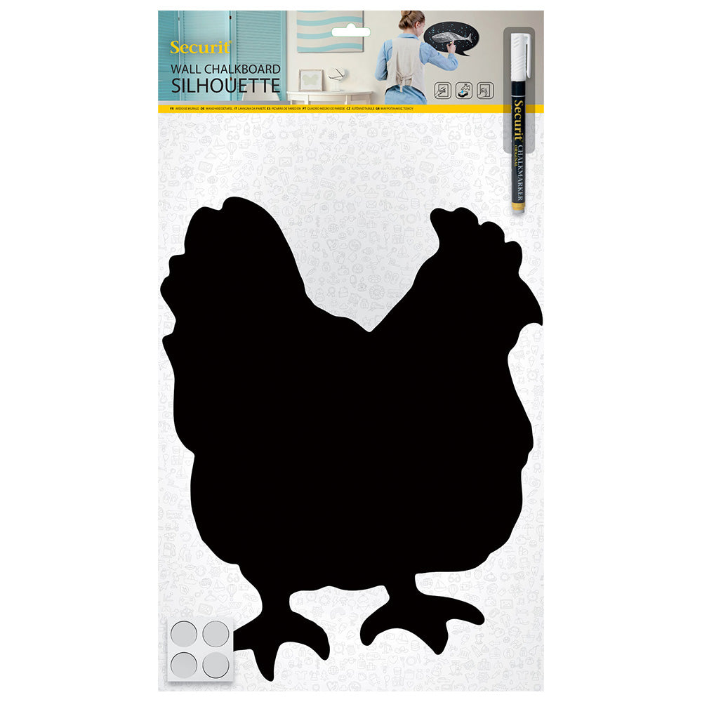 Securit® Wandkreidetafel Silhouette Chicken, 37x27cm