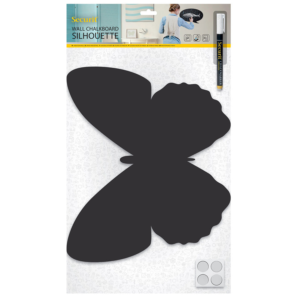 Securit® Wandkreidetafel Silhouette Schmetterling, 36x31cm