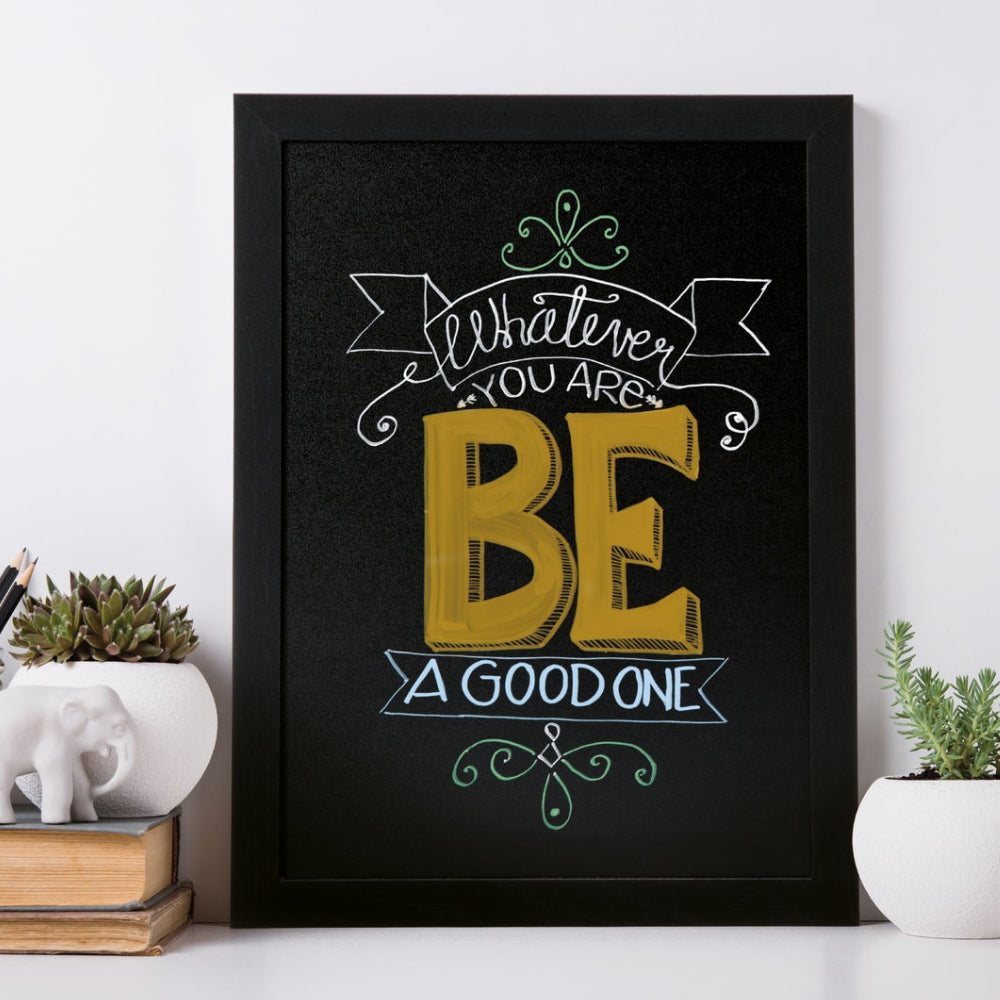 Securit® Wandkreidetafel Budget – Holzrahmen Schwarz, 30x40cm
