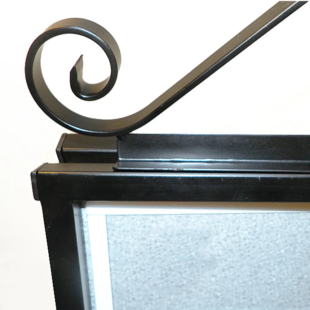 Kundenstopper Antik B2 mit Schmiedeeisen-Design – Schwarz