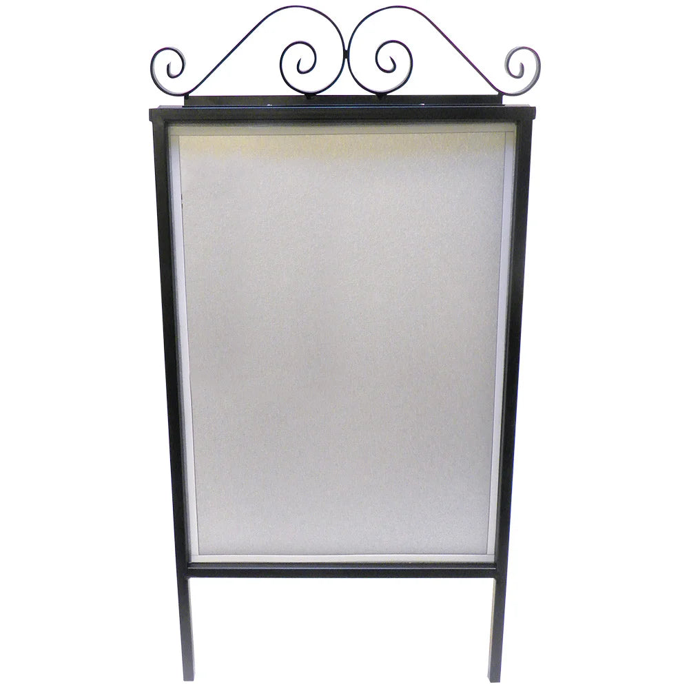 Kundenstopper Antik B2 mit Schmiedeeisen-Design – Schwarz