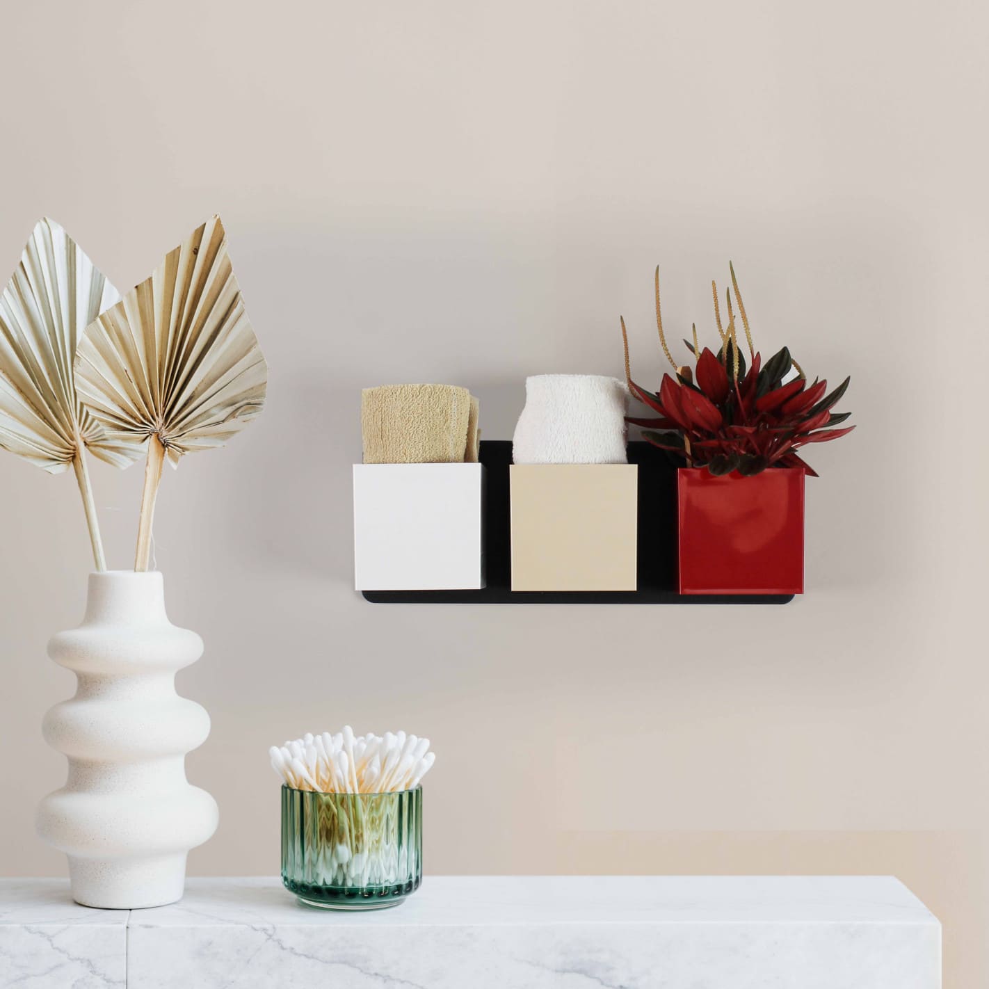 KalaMitica® Magnetische Würfelbehälter 6 cm – 3er-Set Rot, Elfenbein & Weiss