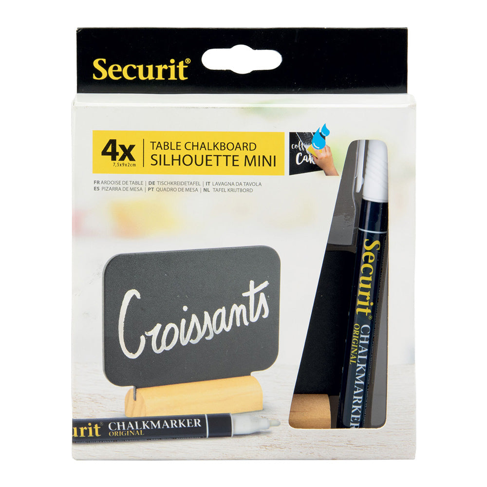 Securit®, Mini Tischkreidetafel "Rechteck", 4er-Set