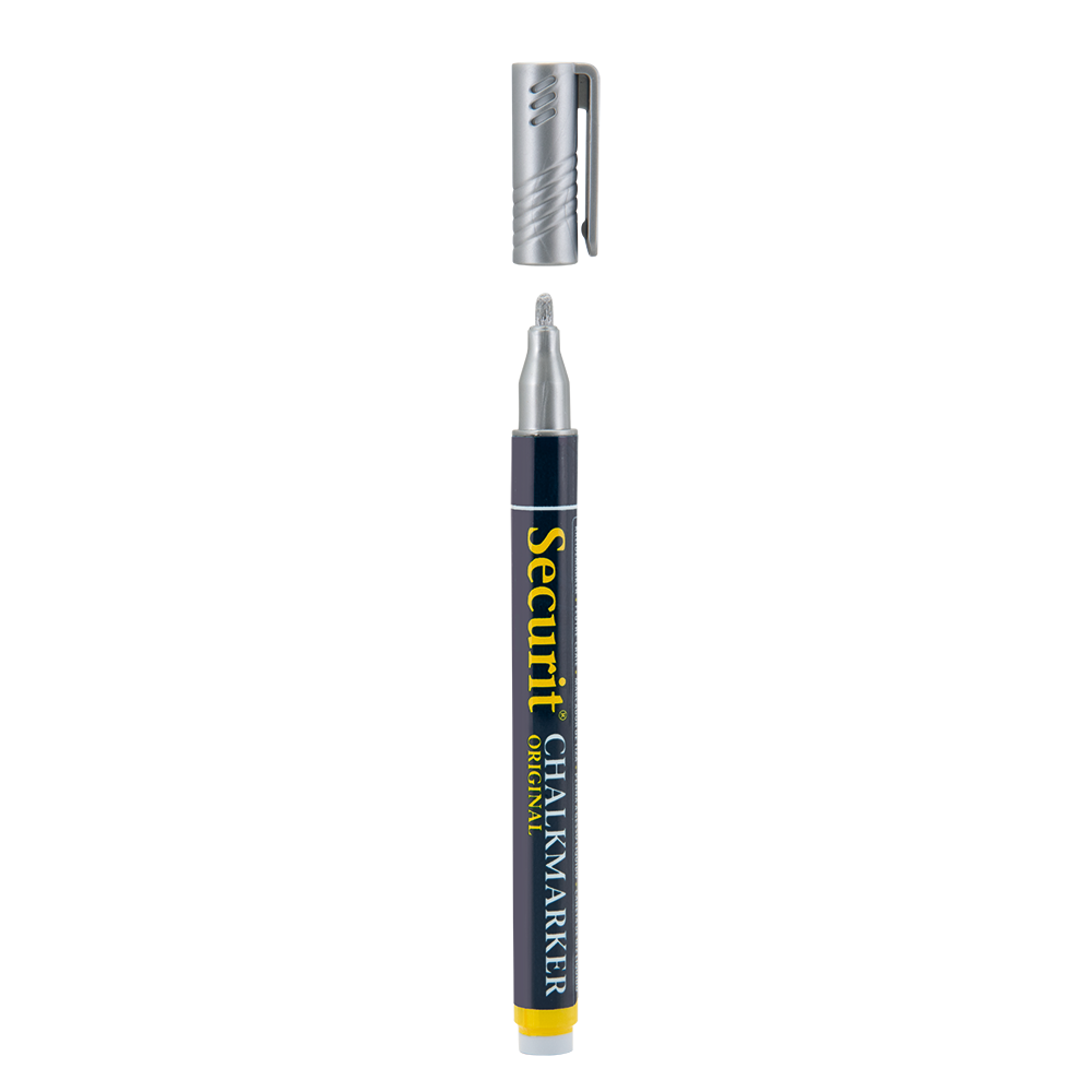 Securit® Kreidemarker, 1-2mm, Einzeln, Silber