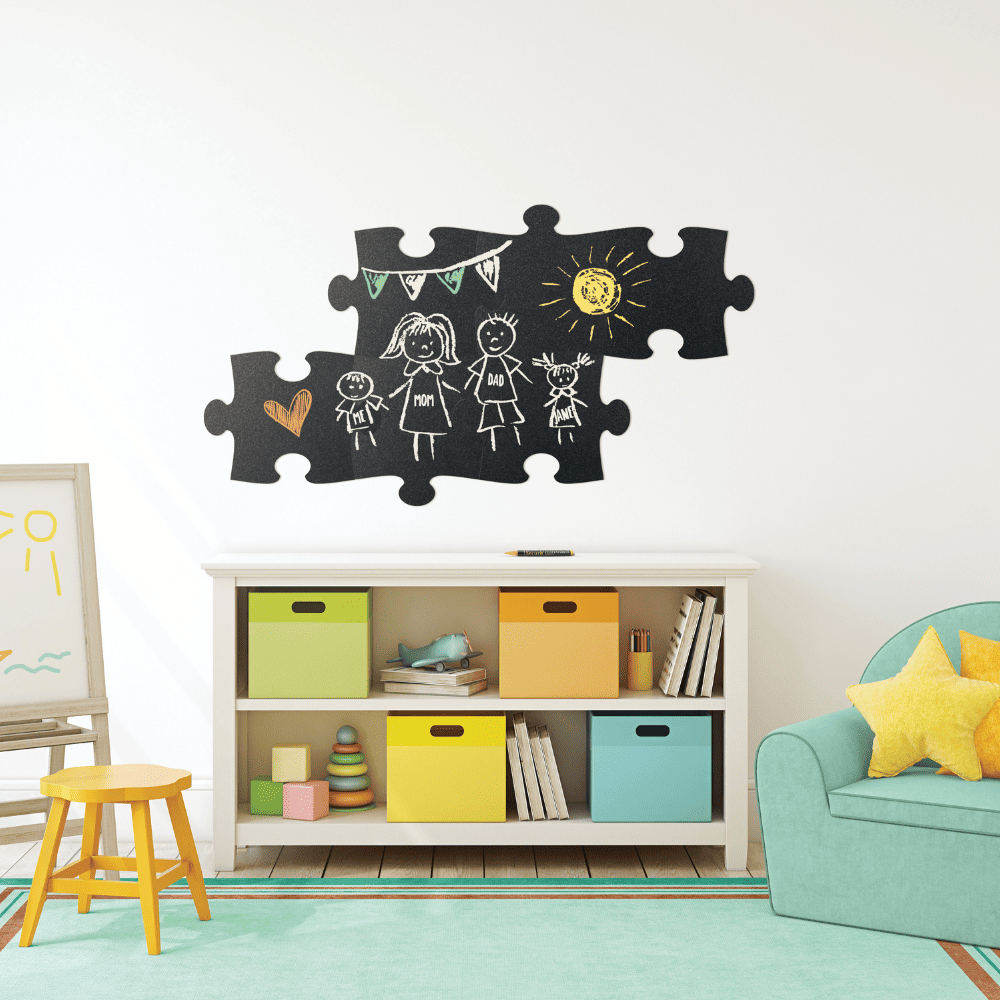 Securit® Wandkreidetafel Silhouette Puzzle, 6er-Set, 40x30cm