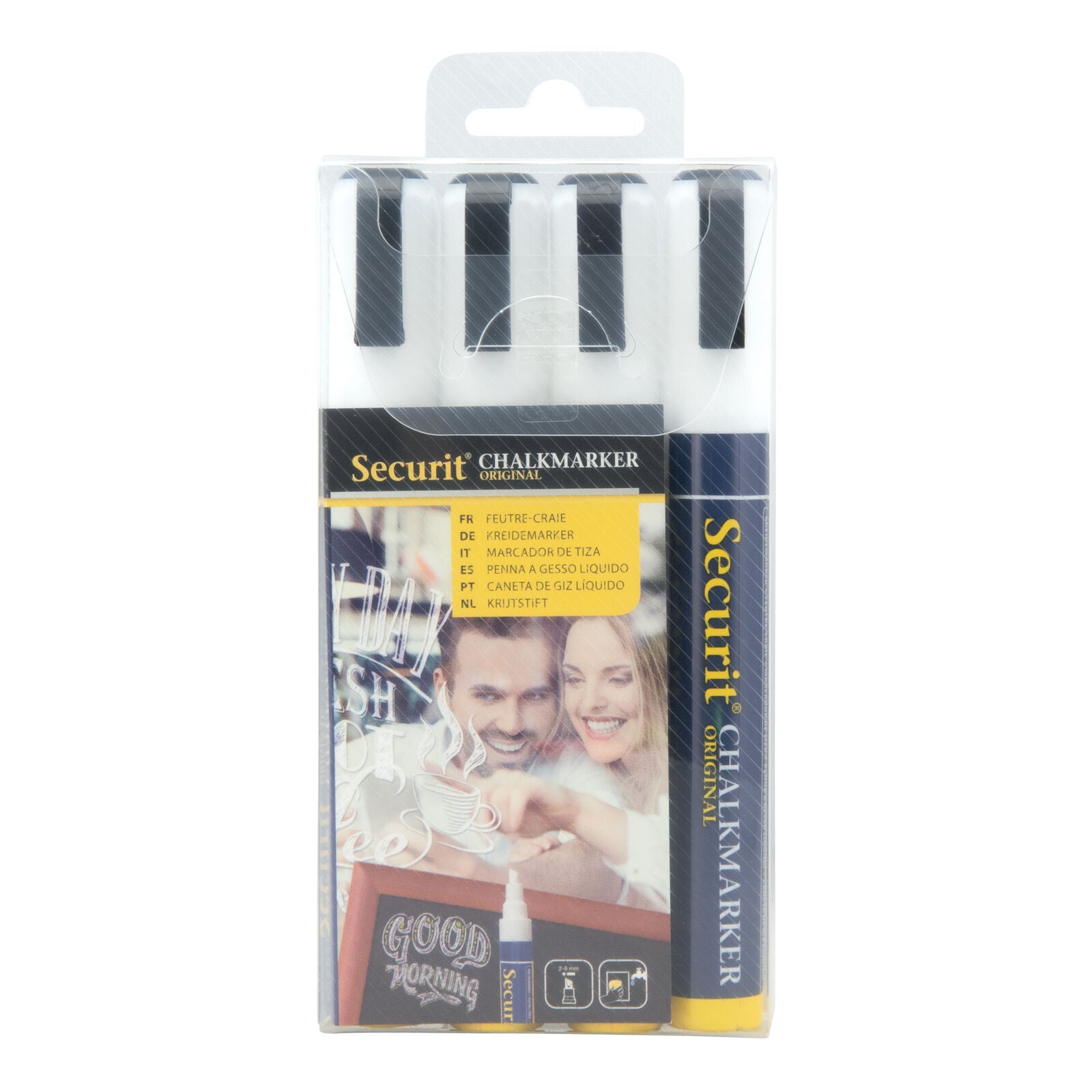 Securit® Kreidemarker, 2-6mm, 4er-Set, Weiss