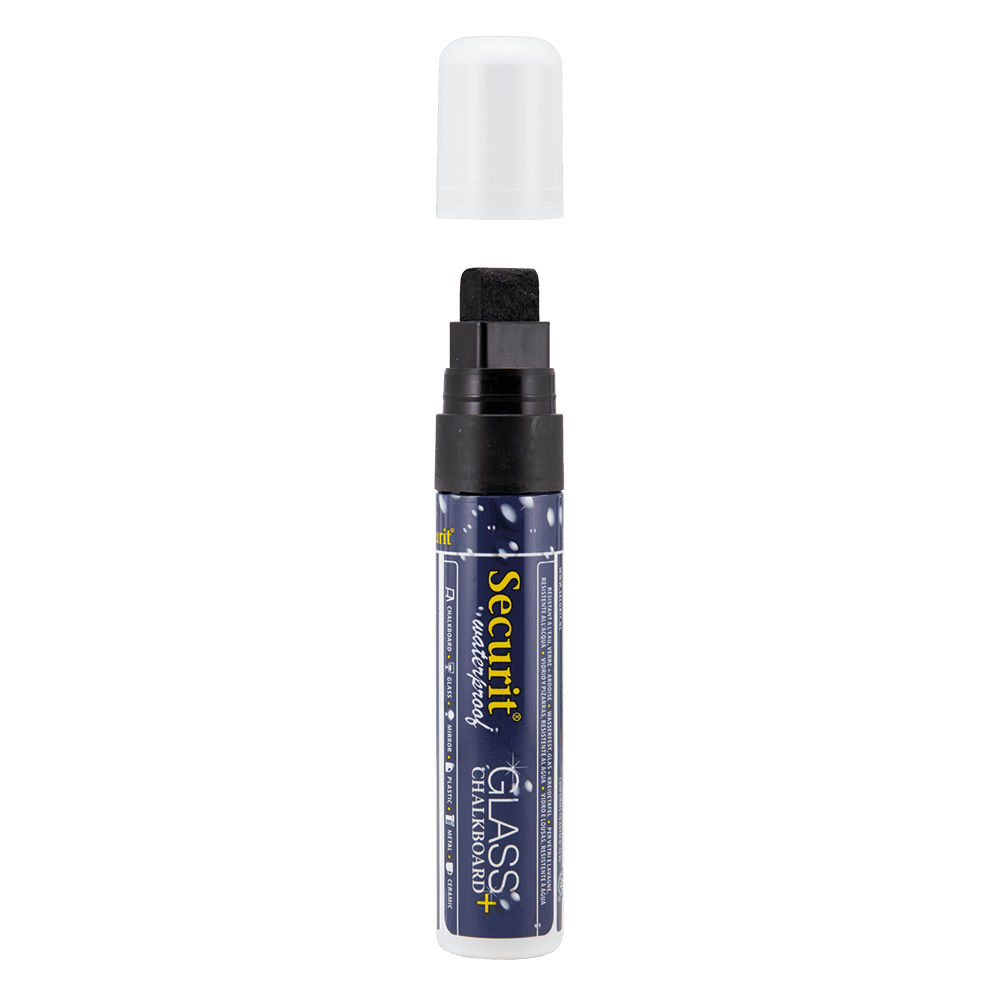 Securit® Kreidemarker Wasserfest, 7-15mm, Schwarz