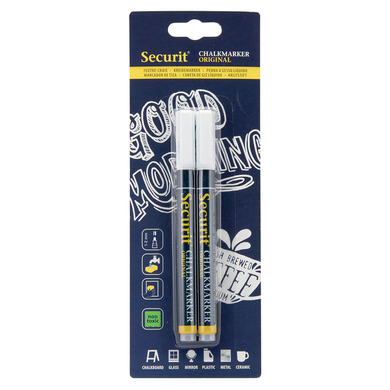 Securit® Kreidemarker, 1-2mm, 2er-Set, Weiss