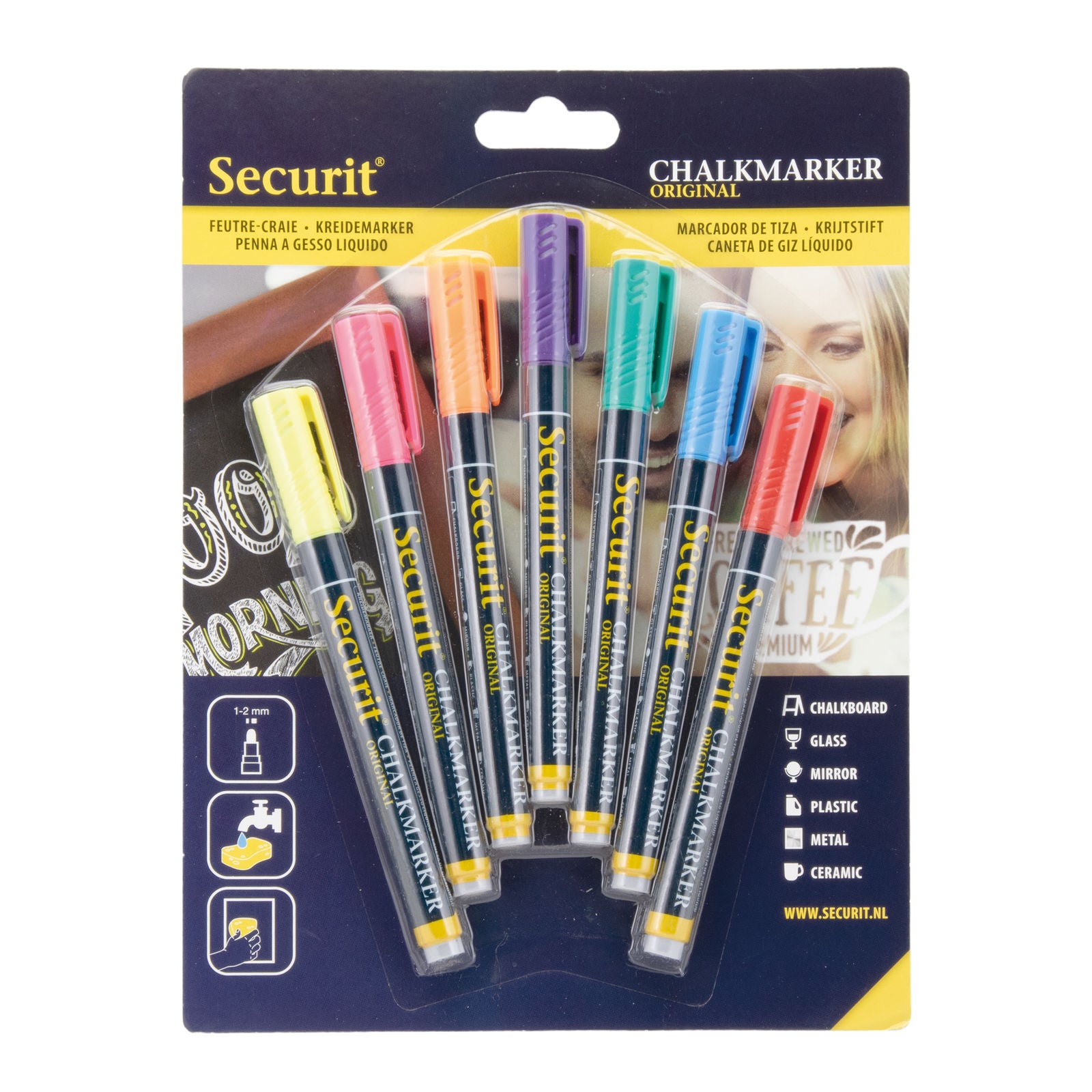 Securit® Kreidemarker, 1-2mm, 7er-Set, Farbig