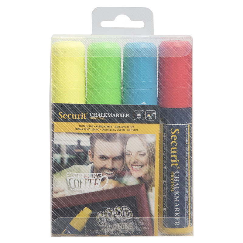 Securit® Kreidemarker, 7-15mm, 4er-Set, Farbig