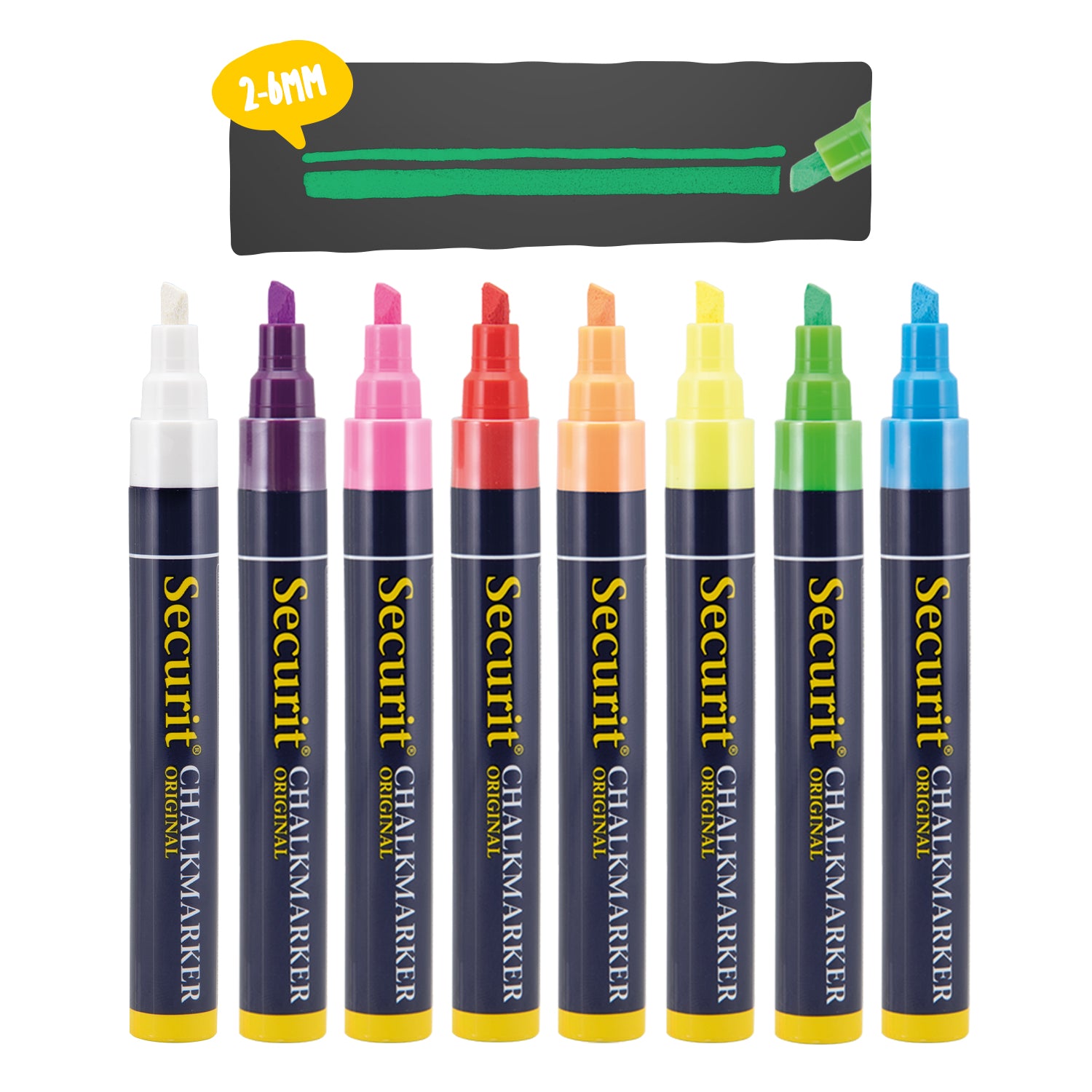 Securit® Kreidemarker, 2-6mm, 8er-Set, Farbig