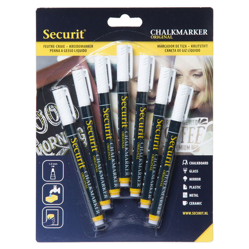 Securit® Kreidemarker, 1-2mm, 7er-Set, Weiss