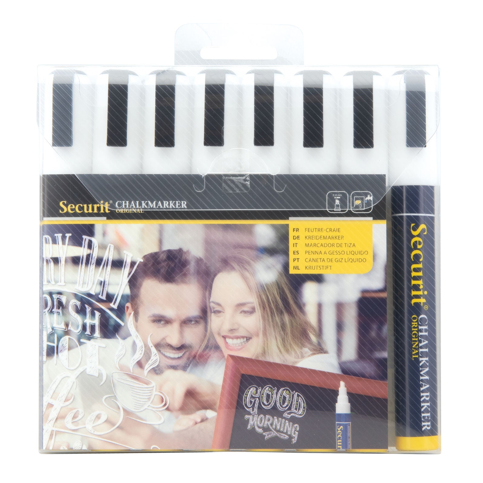 Securit® Kreidemarker, 2-6mm, 8er-Set, Weiss