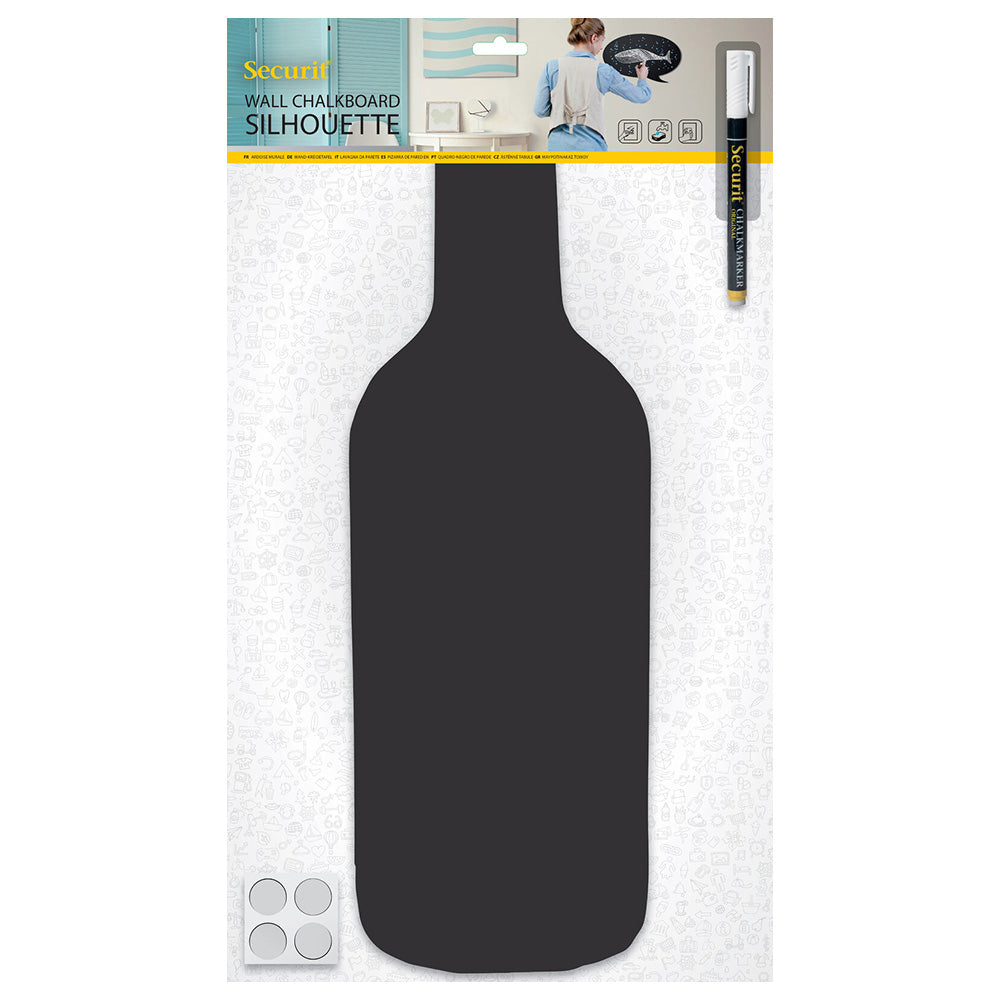 Securit® Wandkreidetafel Silhouette Flasche, 20x50cm