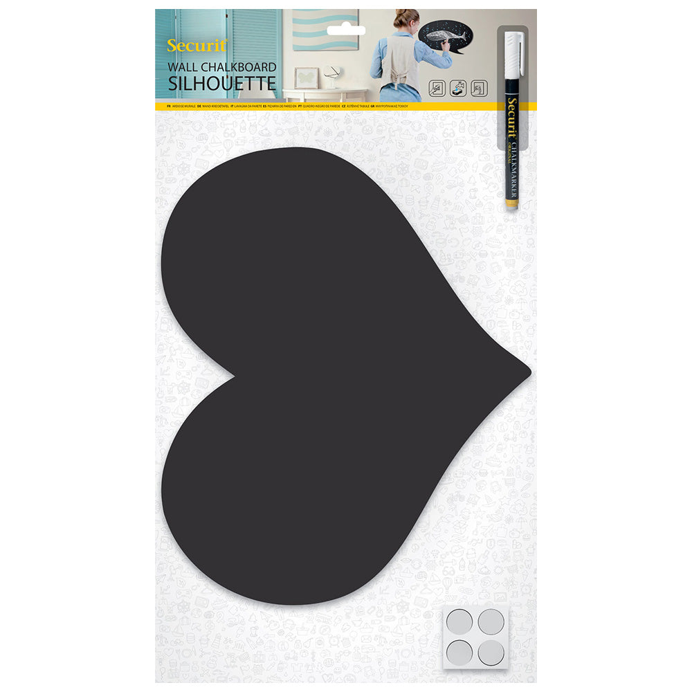 Securit® Wandkreidetafel Silhouette Herz, 30x36cm