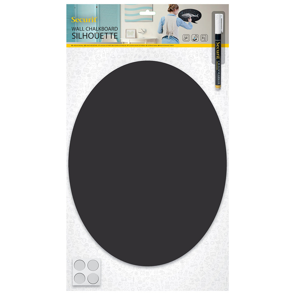 Securit® Wandkreidetafel Silhouette Oval, 38x30cm