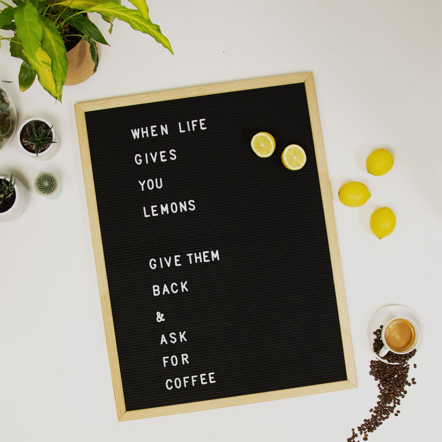 Securit® Buchstabentafel mit Holzrahmen, Letterboard Wandkreidetafel, 60x80cm