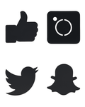 Social Media Icons Formen Kreidetafel zum Aufhängen oder Aufkleben an Wand