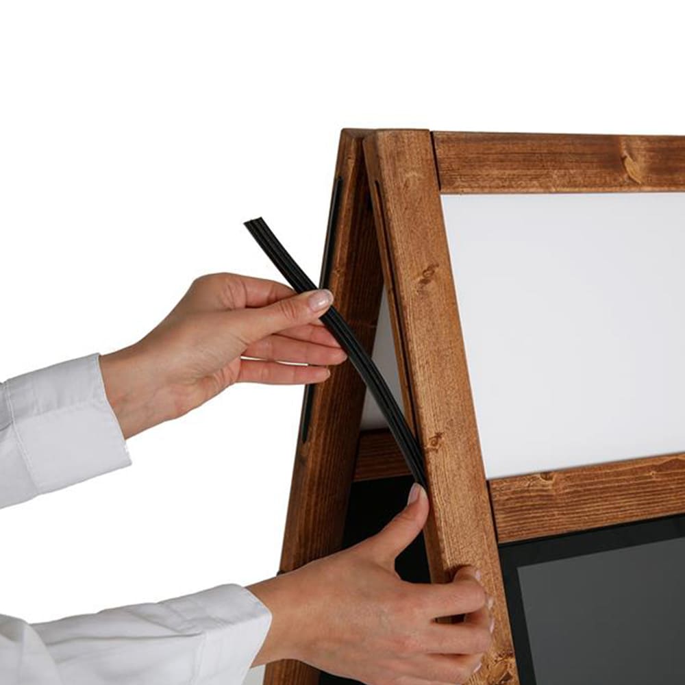 Holz Kundenstopper DIN A1, mit Topschild, Outdoor