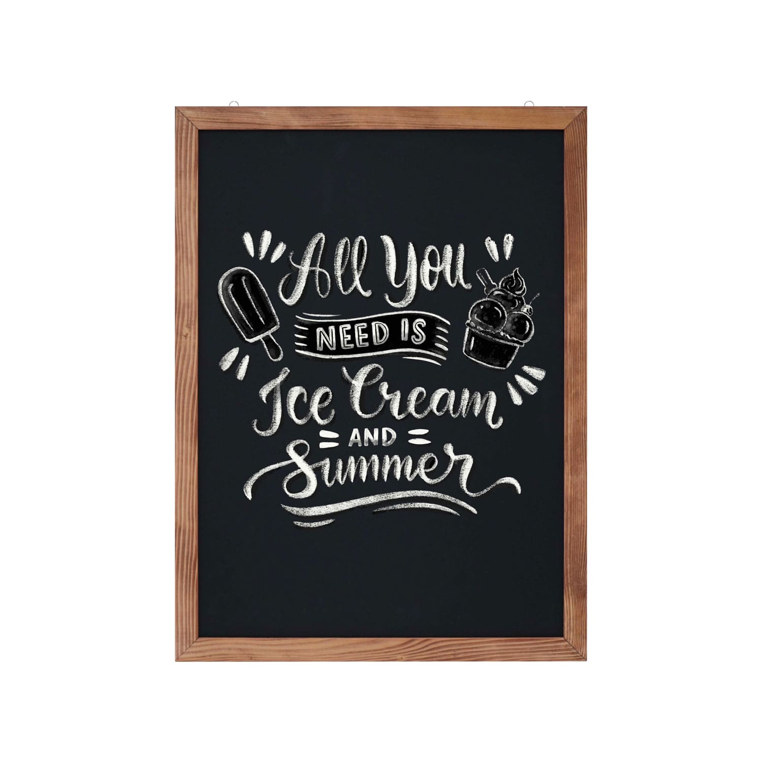 Wandkreidetafel Magnetisch mit Holzrahmen