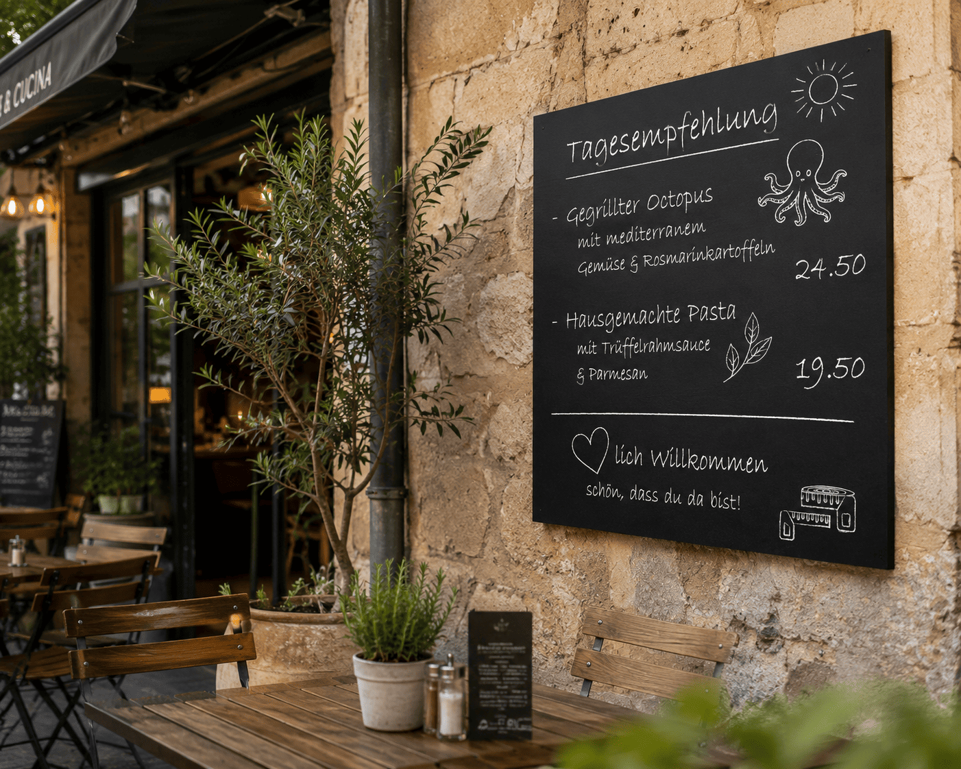Wandkreidetafel nach Mass, ohne Rahmen, Outdoor