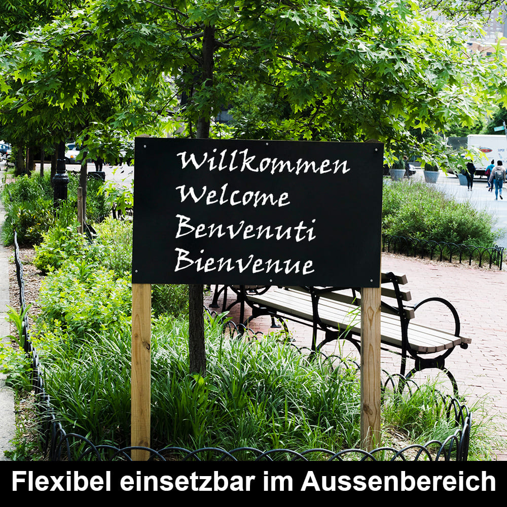 Wetterfeste Kreidetafel ohne Rahmen