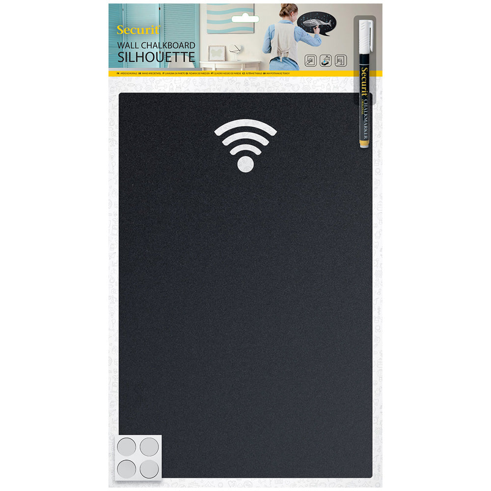 Securit® Wandkreidetafel Silhouette WiFi, 25x38cm