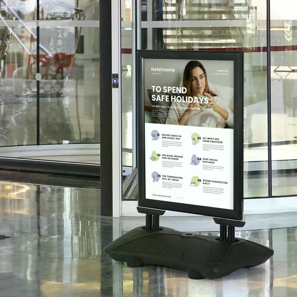 Kundenstopper Alu mit Wassertank, WindPro Budget, Schwarz, Outdoor