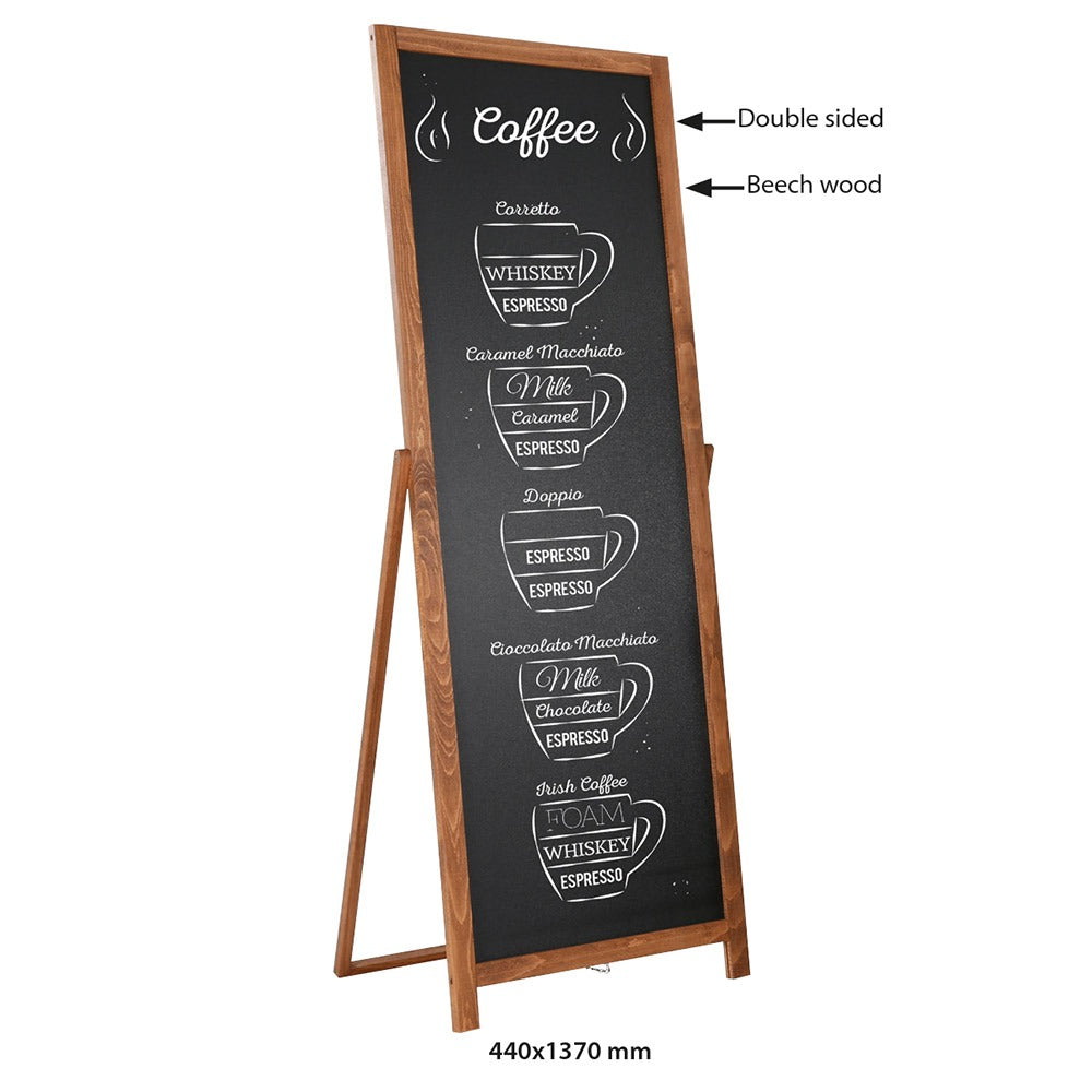 Holz Kundenstopper "FloorStand" mit Kreidetafel