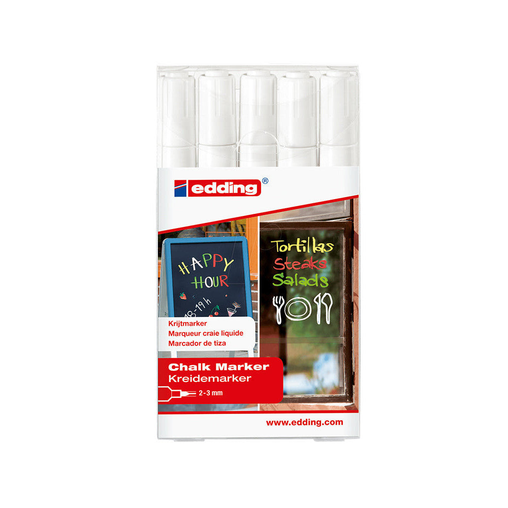 Edding 4095 Kreidemarker weiss 5er-Set