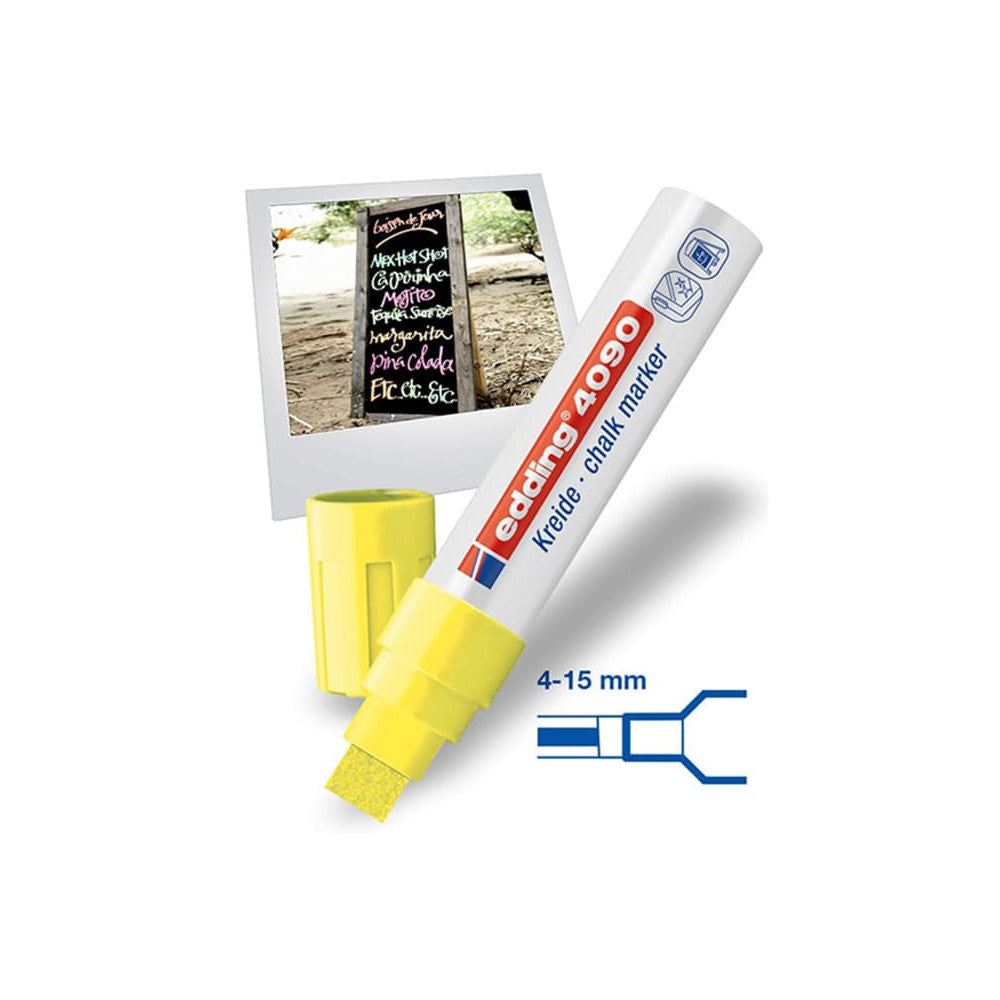 Edding Kreidemarker-Set mit 15mm Spitze, Flüssigkreidemarker, Beschriftung von Kundenstopper, verschiedene Farben