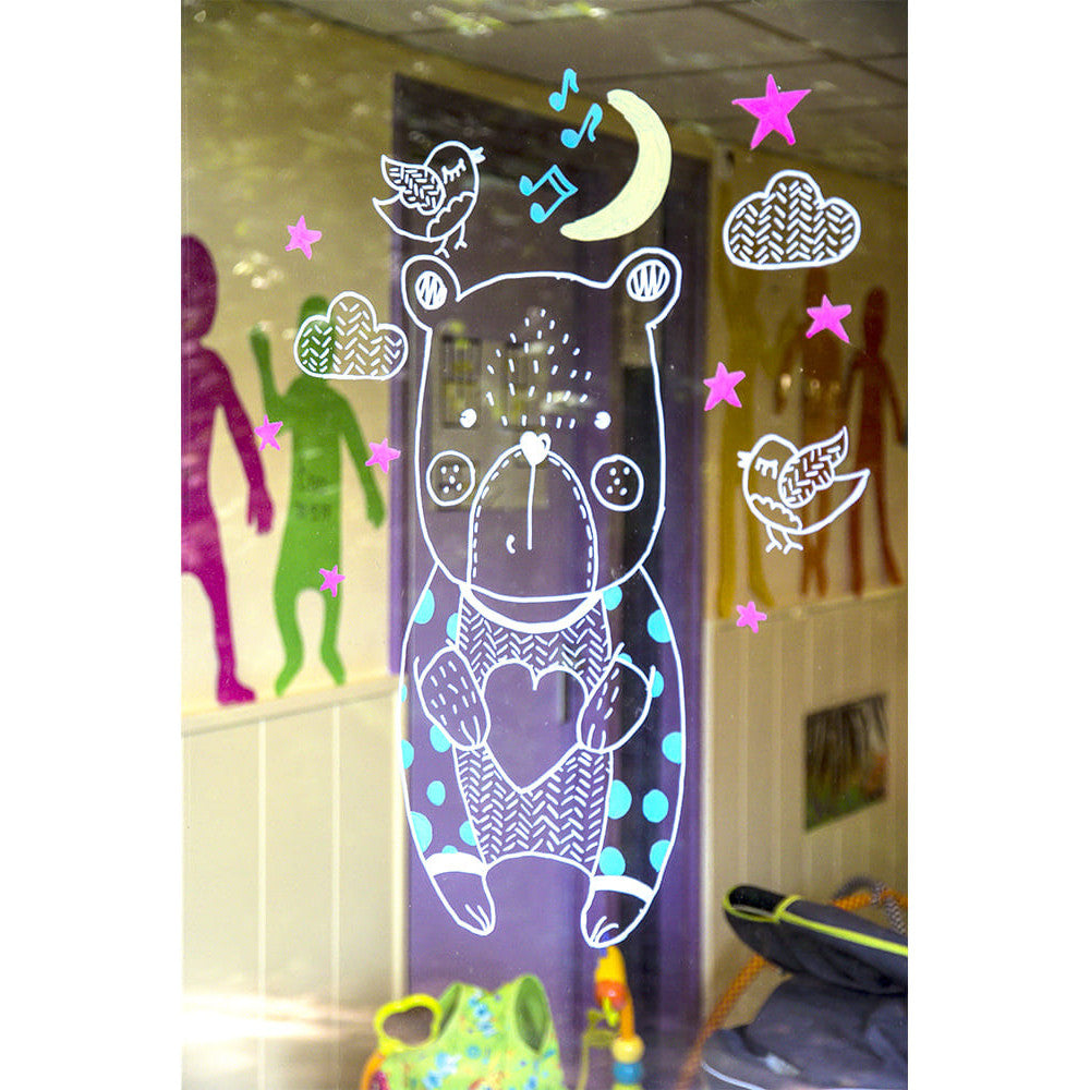 Fensterschablone Babymotiv