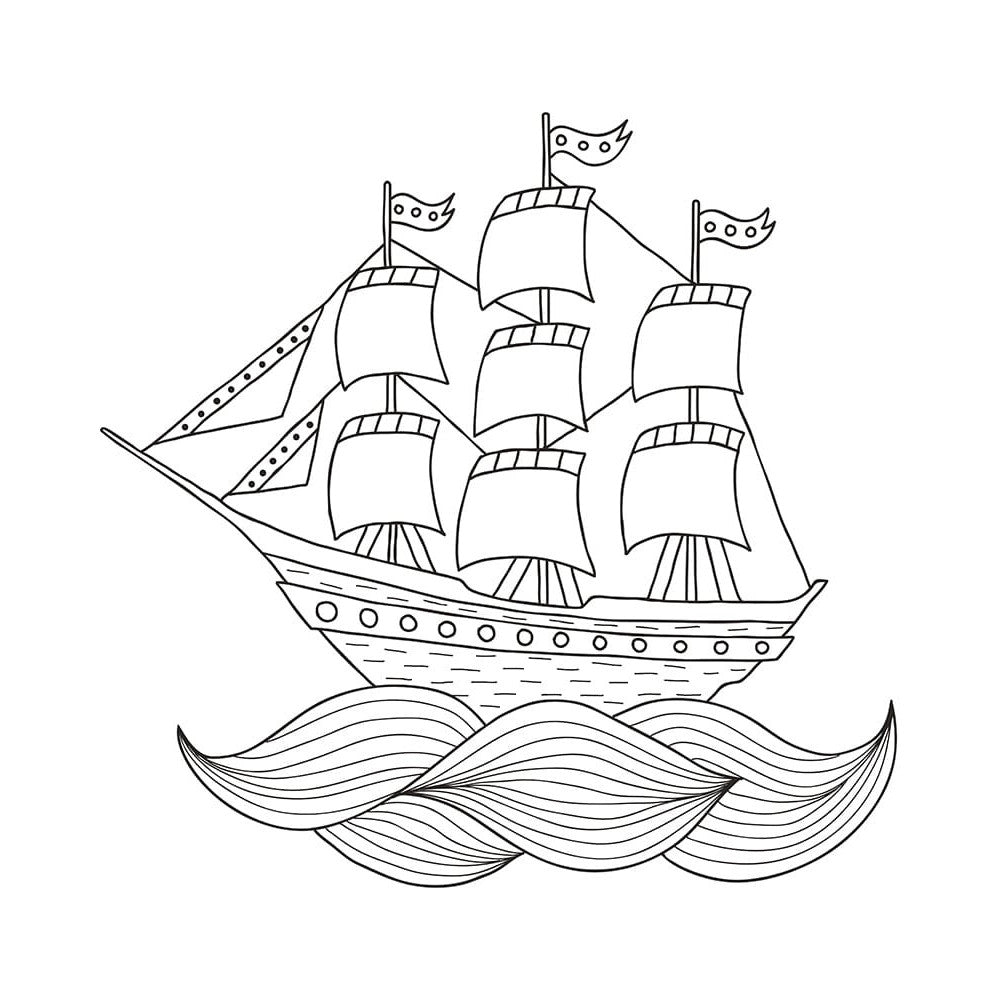 Fensterschablone Schiff zum Nachzeichnen