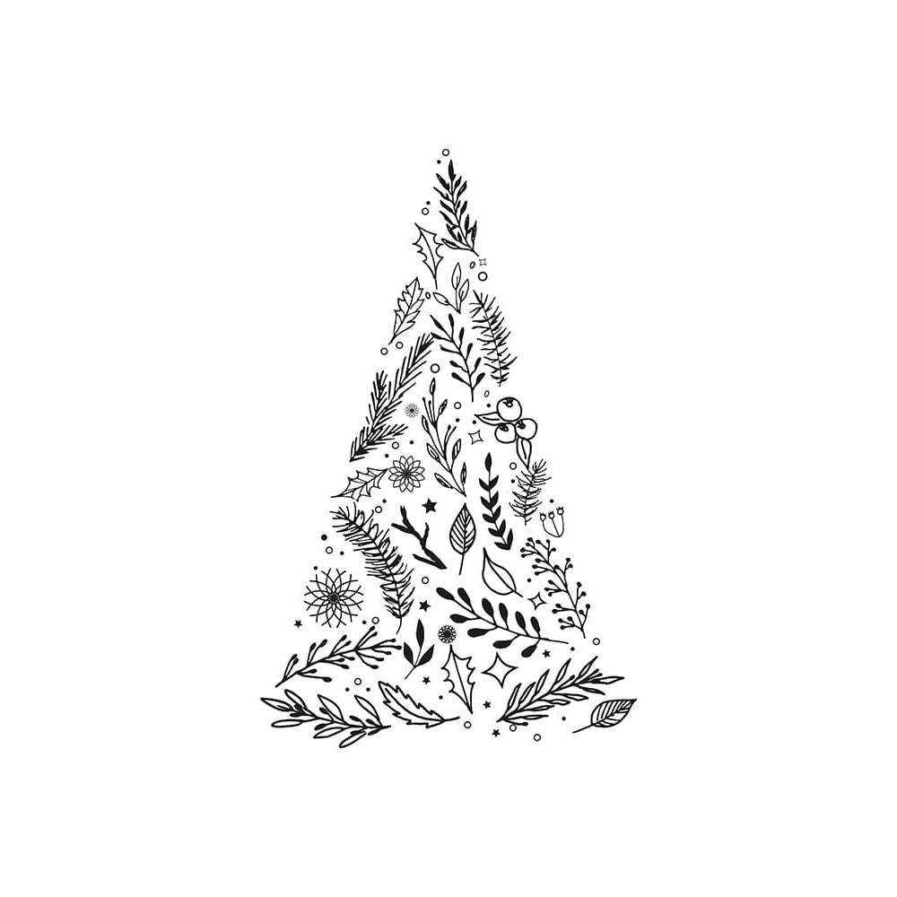 Fensterschablone Weinachtsbaum zum Nachzeichnen