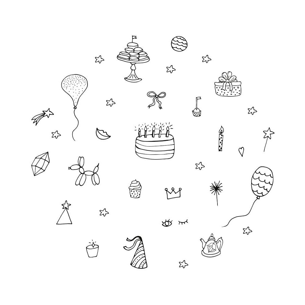 Fensterschablone zum Nachzeichnen Girl Birthday