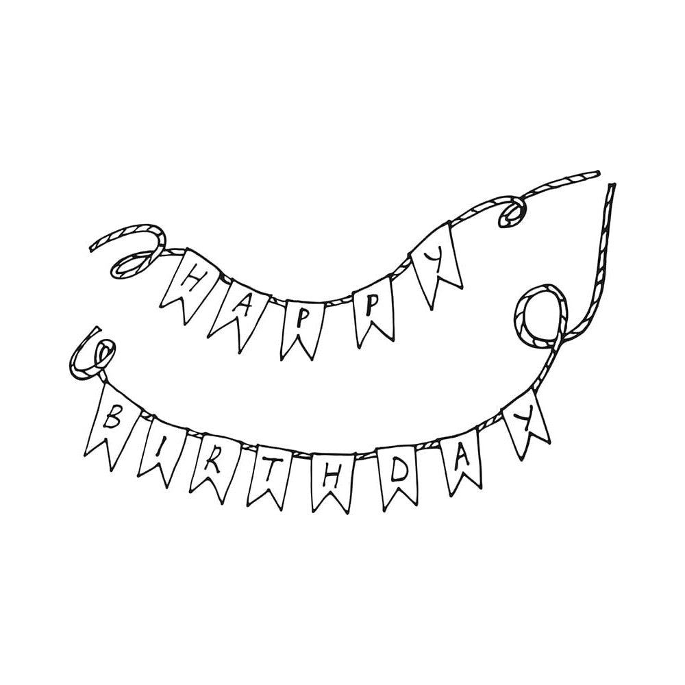 Happy Birthday Fensterschablone zum Nachzeichnen