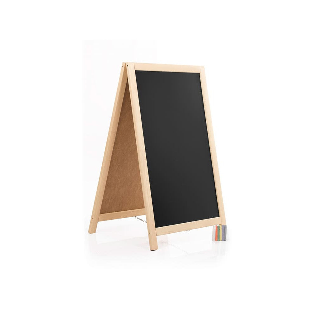 Holz Kundenstopper 93x56cm, Werbeaufsteller aus Holz, Farbe natur
