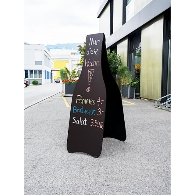 Holz Kundenstopper Prosecco, Kunndenstopper mit Kreidetafel, Kundenstopper für Bars, beschriftet mit Kreide