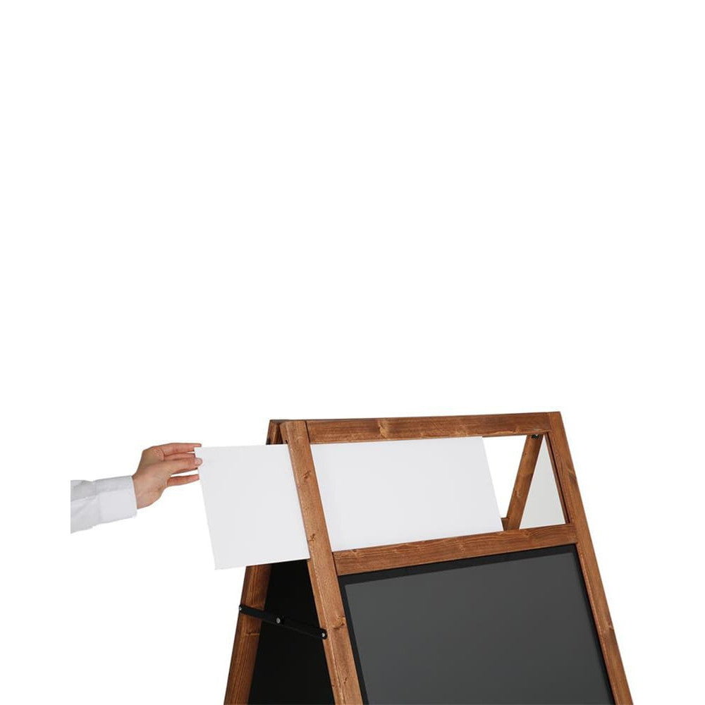Holz Werbeaufsteller mit Logoschild