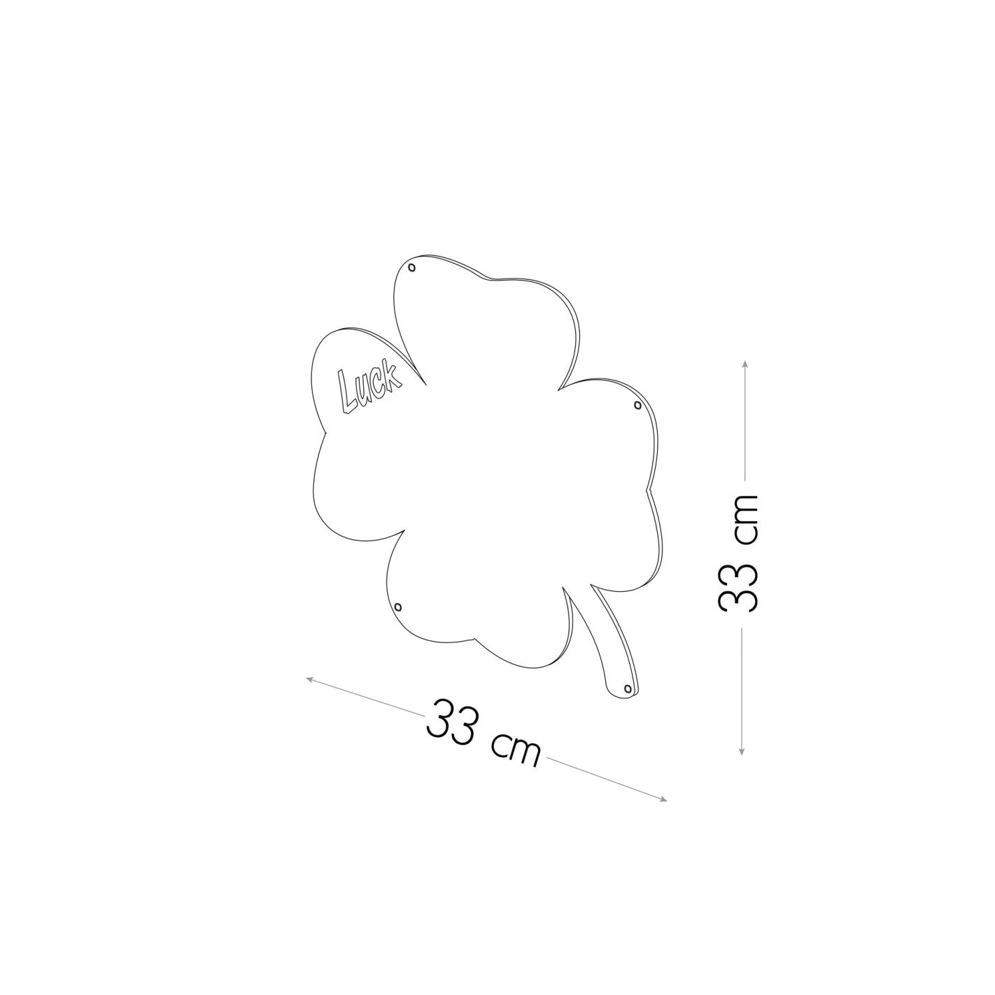 KalaMitica® Kreidetafel Magnetisch, Ohne Rahmen, Kleeblatt, 33x33cm, Schwarz/Anthrazit