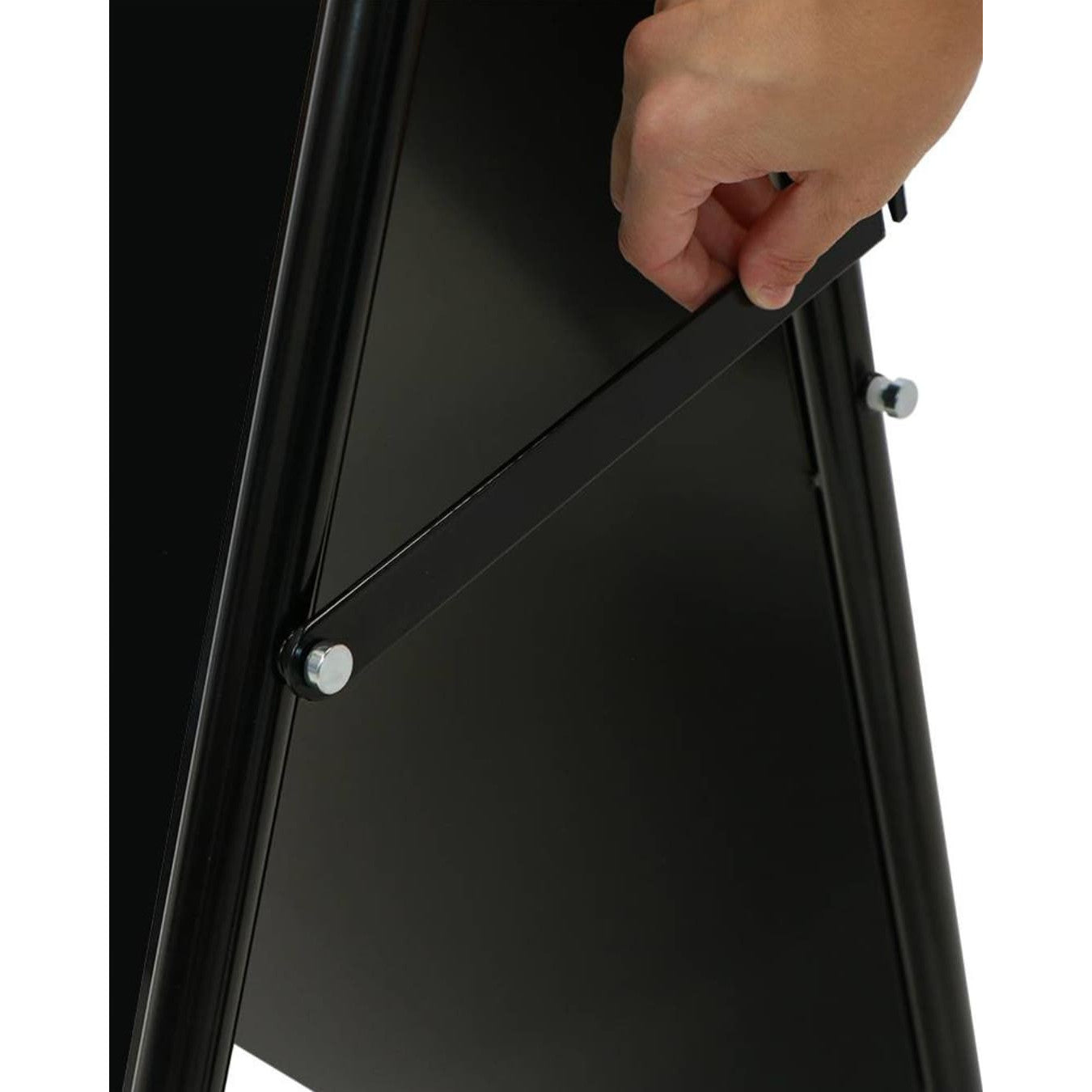Komfortable Seitenscharniere des Kundenstoppers Stelo