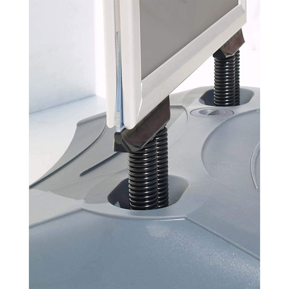Kundenstopper Basic mit Fusstank, Detailfoto Federung