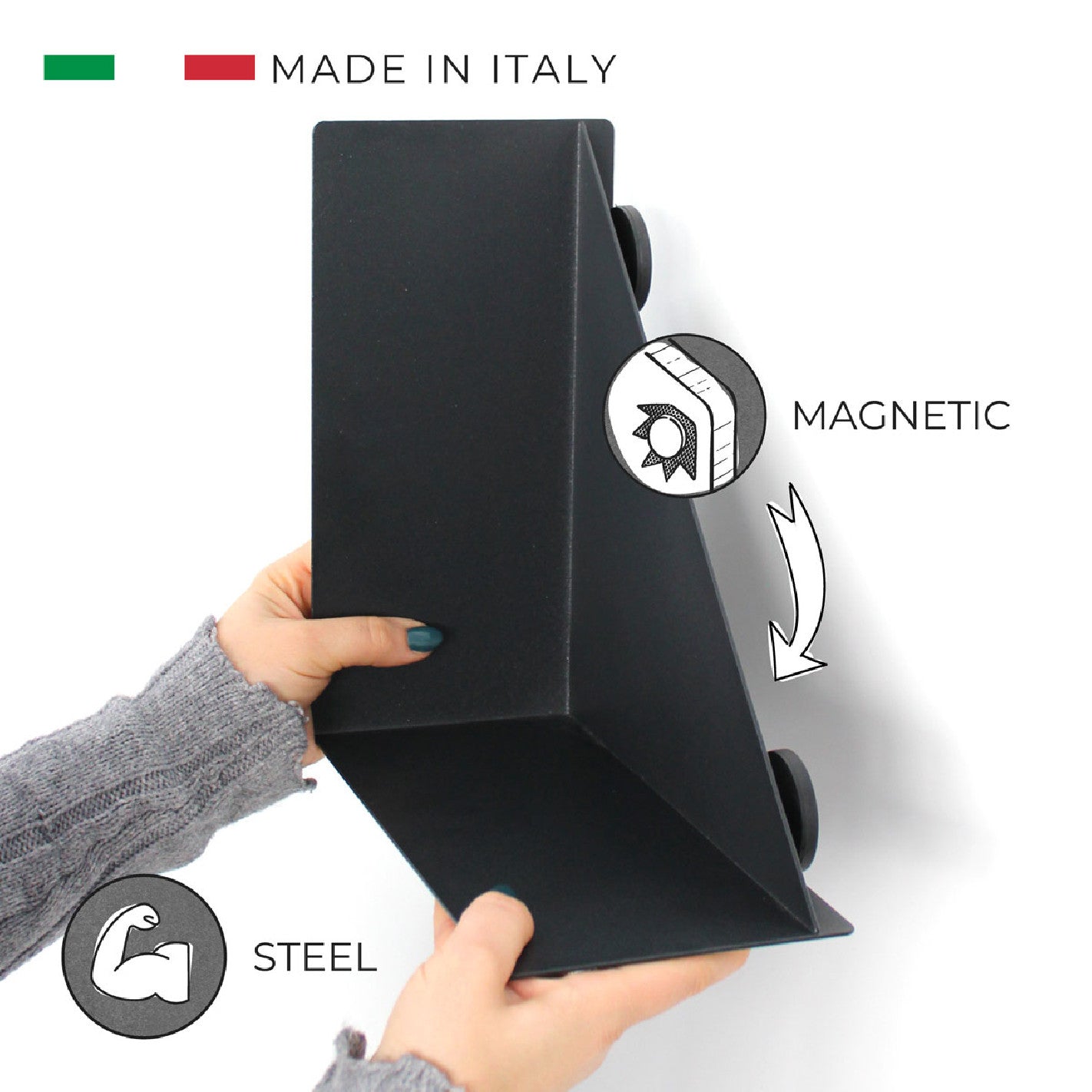 KalaMitica® Magnetische L-Ablage "Byblos", Schwarz