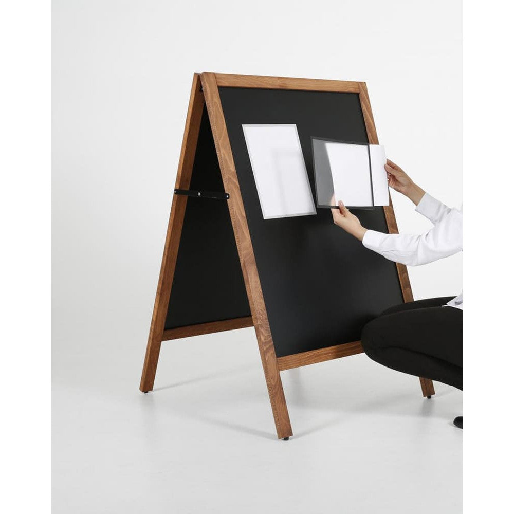 magnetische Antireflex UV Schutzfolien mit Holz Kundenstopper DIN A1 magnetisch