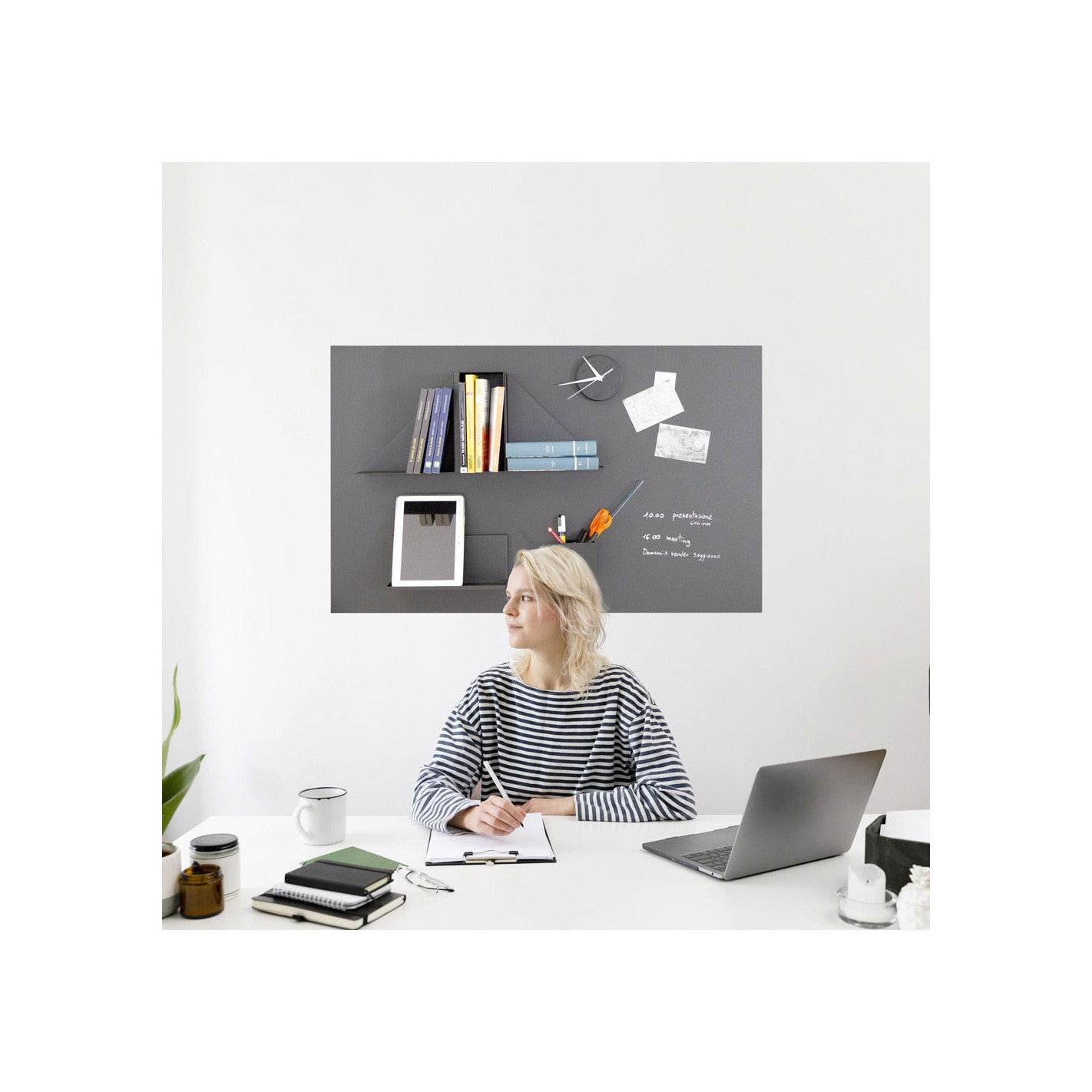 KalaMitica® Kreidetafel Magnetisch, Ohne Rahmen, 74x114cm, Schwarz/Anthrazit