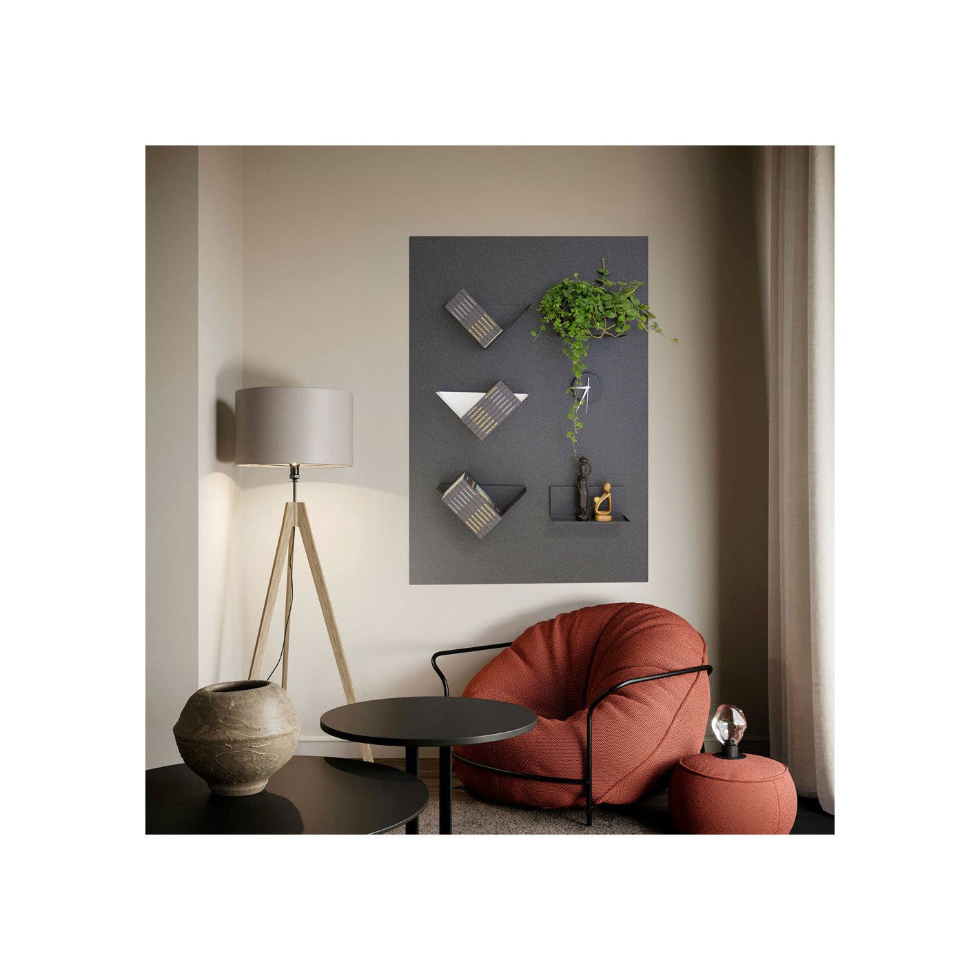 KalaMitica® Kreidetafel Magnetisch, Ohne Rahmen, 74x114cm, Schwarz/Anthrazit