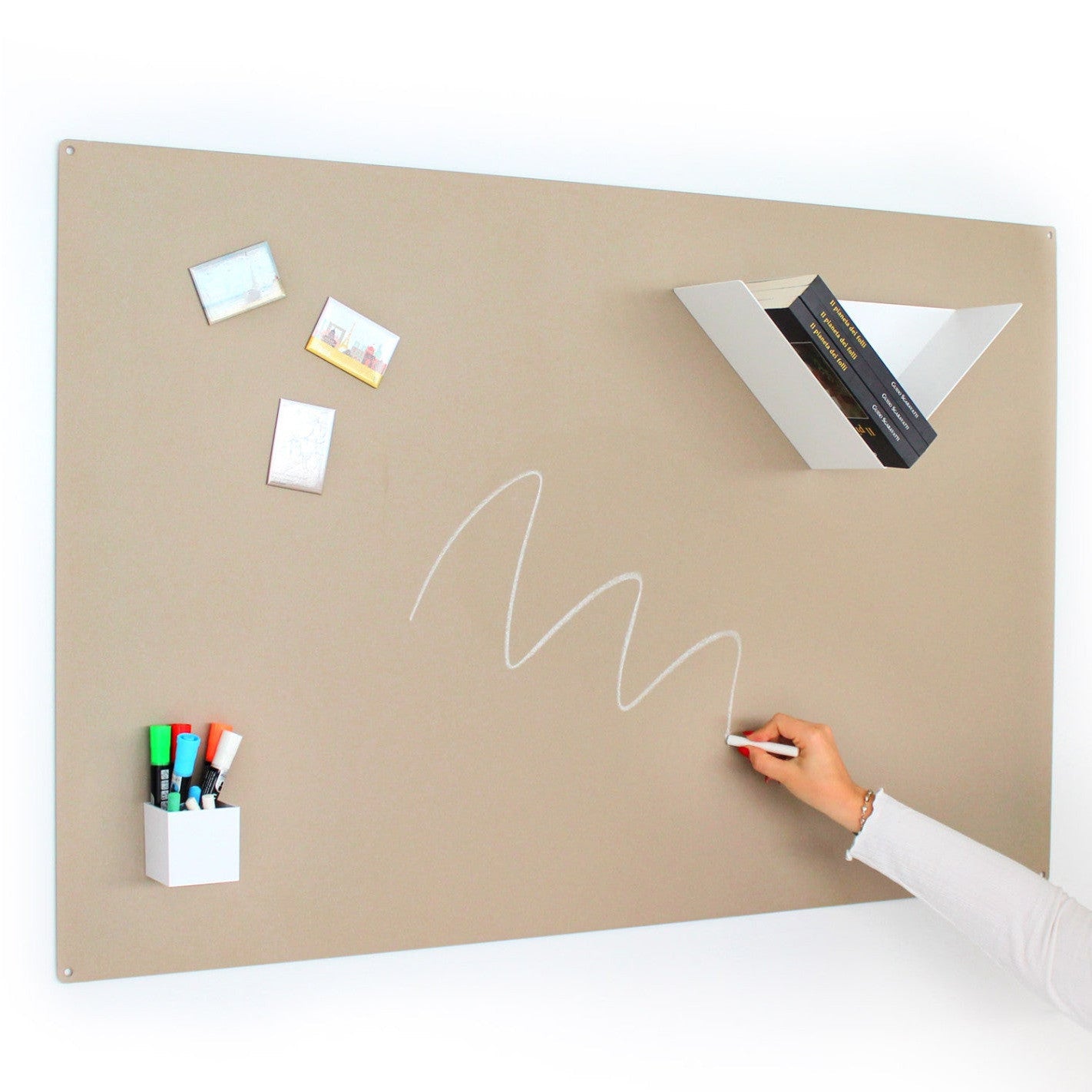 KalaMitica® Kreidetafel Magnetisch, Ohne Rahmen, 74x114cm, Beige