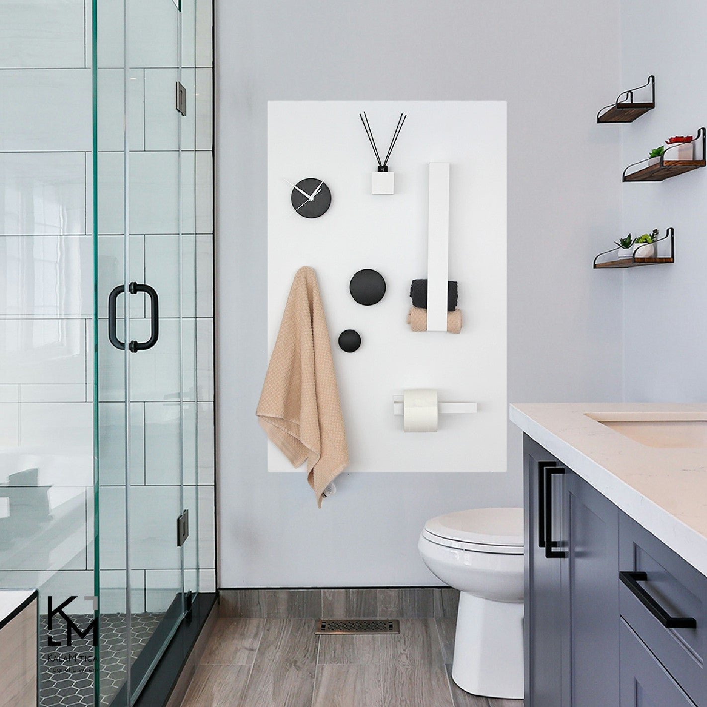 KalaMitica® Kreidetafel Magnetisch, Ohne Rahmen, 74x114cm, Weiss